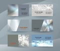 Businness card template horizontal banner background metal silver01