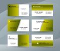 Set of simple pattern business card layout sided green02