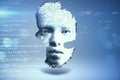 Abstract programming backdrop with head outline Royalty Free Stock Photo