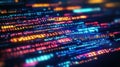 abstract programming code background with futuristic software patterns