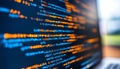 Abstract Programming Code on Computer Screen, Software Development With Colorful Coding Script Royalty Free Stock Photo