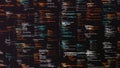 Abstract programming code on digital screen. Animation. Code language in a form of written lines written on black Royalty Free Stock Photo