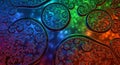 Abstract psychedelic fractal cells in neon gradients Royalty Free Stock Photo