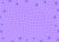 Cute Abstract purple psychedelic grid texture background with stars. Stock vector illustration in hand drawn style for