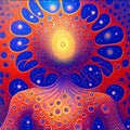 Abstract psychedelic human shape 3D illustrated