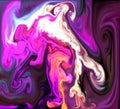 Abstract psychedelic neon deep purple smokey swirls