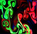 Abstract psychedelic neon green red lava smoke Royalty Free Stock Photo