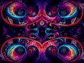Abstract fractal background. Colorful psytrance pattern. Psychedelic wallpaper. Royalty Free Stock Photo