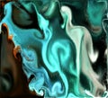 Abstract psychedelic sparkly neon blue dark smokey swirls.