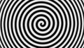 Abstract Psychedelic twisting Hypnos Circles black and white background 3D rendering