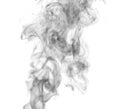 Abstract puff of black smoke on white. Royalty Free Stock Photo