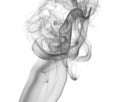 Abstract puff of black smoke on white. Royalty Free Stock Photo