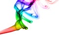 Abstract puff of colorful fume on white