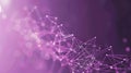 Abstract purple background with connecting dots and lines. Network connection structure. Plexus effect.  Science, technology, and Royalty Free Stock Photo