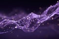 Abstract purple background with digital connections and glowing light effects Royalty Free Stock Photo