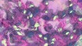 abstract purple background with pink cell and bright yellow spots