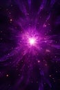 an abstract purple background with stars and a starburst Dazzling Solar Flare in Vivid Purple with Radiating patterns Royalty Free Stock Photo