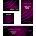Abstract purple banner set with curved lines elements. Abstract banner template for social network project Royalty Free Stock Photo