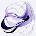 Abstract Purple And Black Design: Minimalist Squiggly Line Art Royalty Free Stock Photo