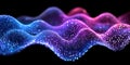 Abstract Purple Blue Digital Wave Background Futuristic Technology Design Elegant Modern Particle Flow Network Shiny Glowing