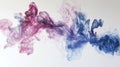 Abstract Purple and Blue Ink Painting on White Background Royalty Free Stock Photo