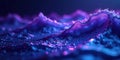 Abstract purple and blue liquid landscape with glittering texture and deep shadows. Generative AI Royalty Free Stock Photo
