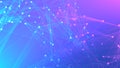 Abstract purple blue polygon tech network with connect technology background.