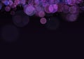 Abstract Purple Bokeh Light Overlay On Dark Purple Background Royalty Free Stock Photo