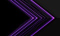 Abstract purple circuit black cyber arrow direction geometric overlap on grey blank space design modern futuristic background