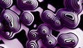 Abstract purple contour pattern with organic flowing shapes.3d illustration Royalty Free Stock Photo