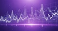 Abstract Purple Data Visualization with Dynamic Waveform Patterns Royalty Free Stock Photo