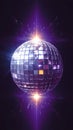 Abstract purple disco ball with reflections for nightclub dances Royalty Free Stock Photo