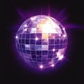 Abstract purple disco ball with reflections for nightclub dances Royalty Free Stock Photo