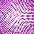 Abstract purple dotted background halftone dots radial texture illustration.