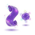 Abstract Purple Energy Flow and Atom Concept Royalty Free Stock Photo