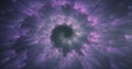 Abstract purple energy magical glowing spiral swirl tunnel