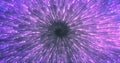 Abstract purple energy magical glowing spiral swirl tunnel particle background Royalty Free Stock Photo