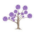Abstract Purple Flowers on Tree