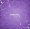 Abstract Purple Geometric Polygonal background molecule and communication. Connected lines with dots. Concept of the science, Royalty Free Stock Photo