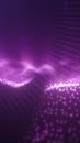 Abstract purple glowing particle waves forming smooth flowing curves with depth and soft light Royalty Free Stock Photo