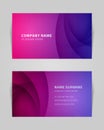 Abstract purple gradient curved wave business card template branding identification vector