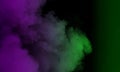 Abstract Purple and green smoke on the floor. Isolated texture overlays background. Royalty Free Stock Photo