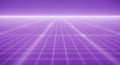 Abstract Purple Grid Perspective with Glowing Lines and Horizon Royalty Free Stock Photo