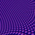 Abstract purple hexagons. Floor tiles. Simple stylish pixel grid. Ornate cover. Cool graphic. Halftone dots. Motion effect.