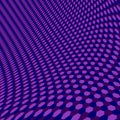 Abstract purple hexagons. Floor tiles. Simple stylish pixel grid. Ornate cover. Cool graphic. Halftone dots. Motion effect. Royalty Free Stock Photo