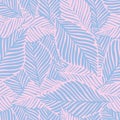 Abstract purple jungle print. Exotic plant. Tropical pattern,