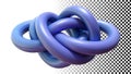 Abstract purple knot shape complex connection intricate design element png transparent image Generative AI