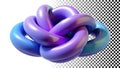 Abstract purple knot shape, representing intricate problems or connections png transparent image Generative AI