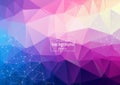 Abstract Purple Light Geometric Polygonal background molecule and communication. Connected lines with dots. Concept of the science Royalty Free Stock Photo