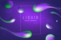 Abstract purple liquid bubble banner and background.